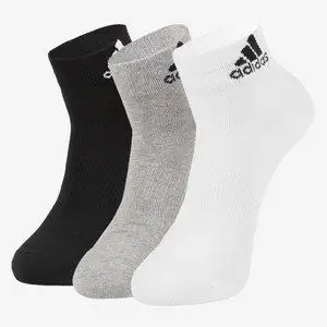 阿迪达斯男女三双装短袜舒适透气吸汗休闲跑步运动 span class=h>袜子