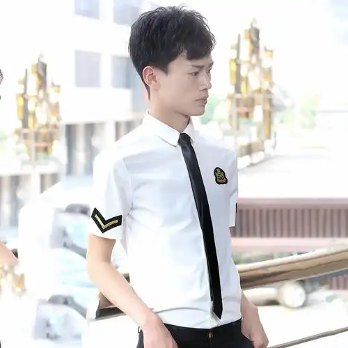 818款发型师男士空少制服男模演出夜店ktv酒吧少爷工作服短袖衬衫