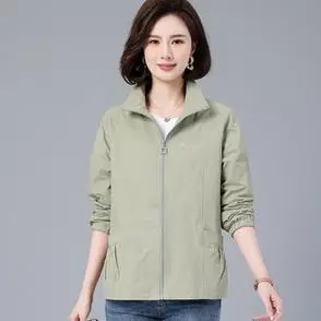 风衣2024新款妈妈外套女春秋装洋气上衣中年休闲短款大码夹克开衫