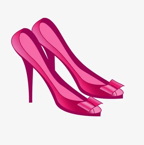 高跟鞋卡通玫红色的高跟鞋设计