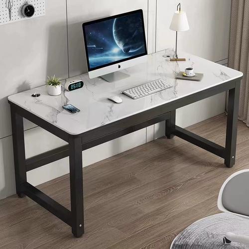 岩板电脑桌台式书桌卧室家用学习写字办公桌子电竞桌轻奢现代简约