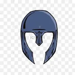蓝色正面骑士头盔png图片素材
