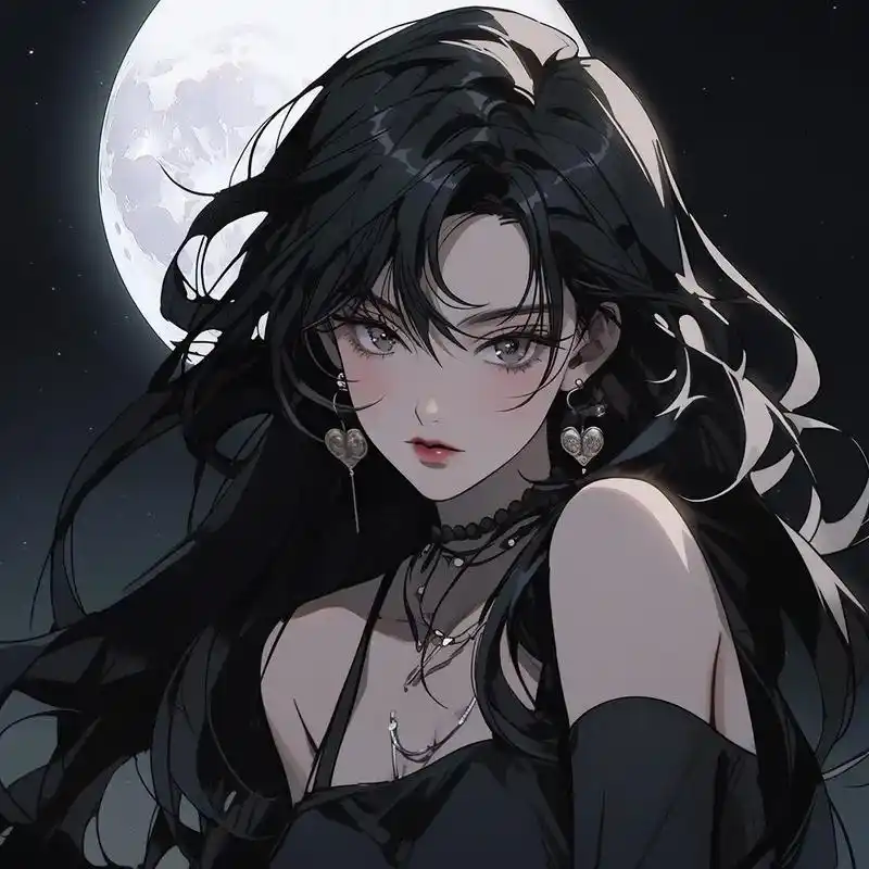 暗黑系少女#动漫女头 #女生头像 #ai绘画 #黑色系 - 抖音