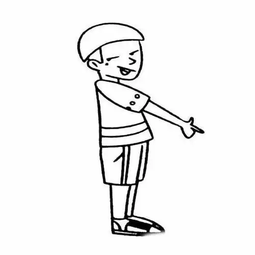 男孩侧面简笔画全身6