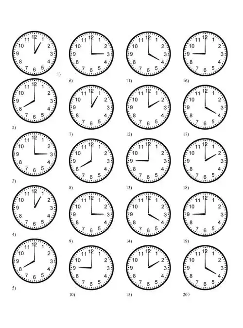 一年级认识时间练习整点半点