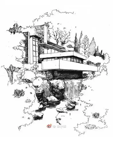 史上最全流水别墅手绘与快题100p