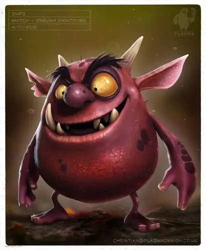 卡通小人物怪物3d模型