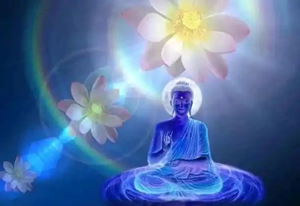 尔时,佛从顶门上放百千万亿大毫相光,出微妙之音,赞叹地藏菩萨