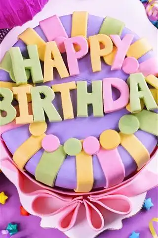 生日快乐蛋糕,多彩,星星,礼物 iphone 壁纸
