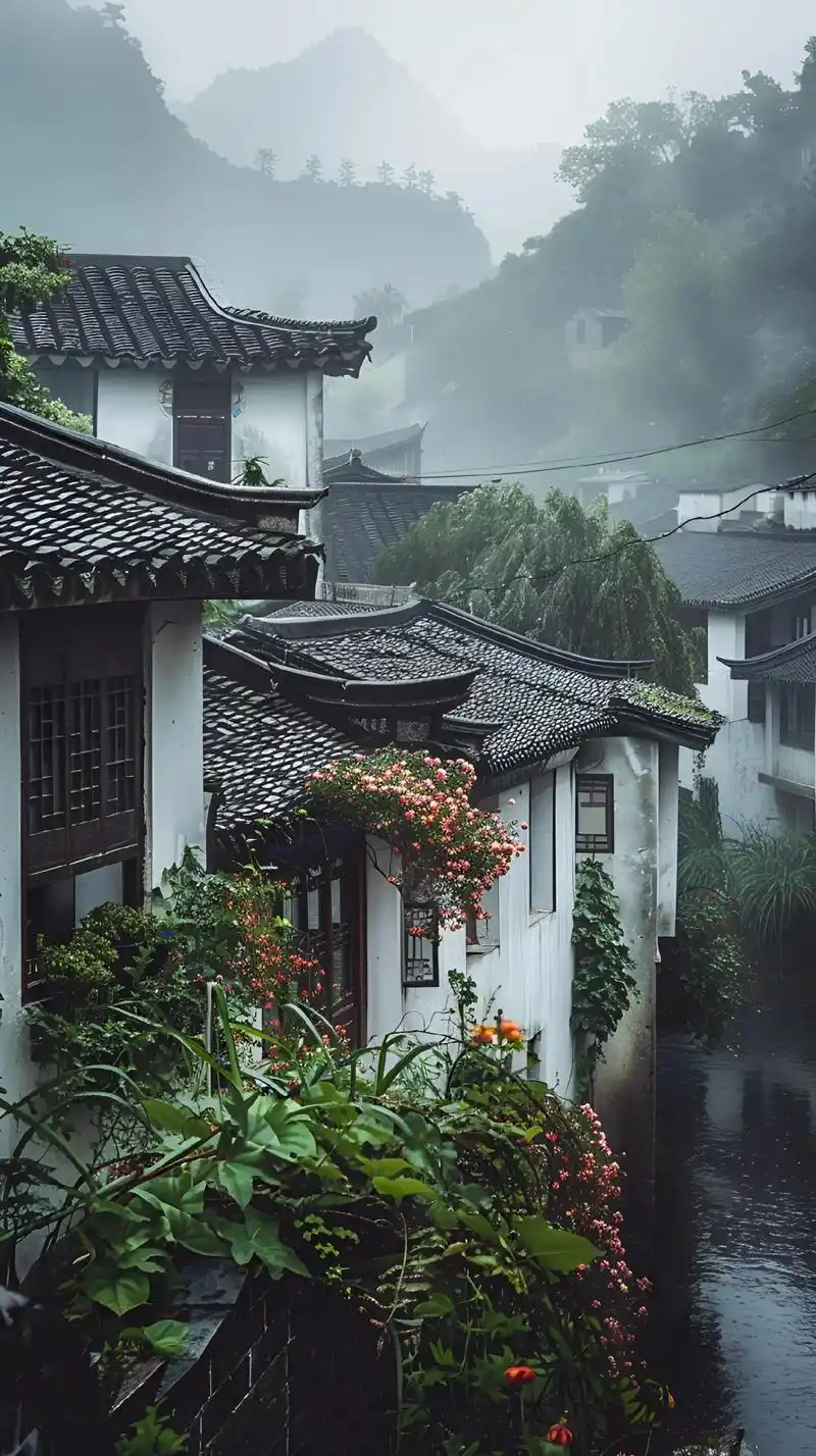 雨洗江南,水墨画卷