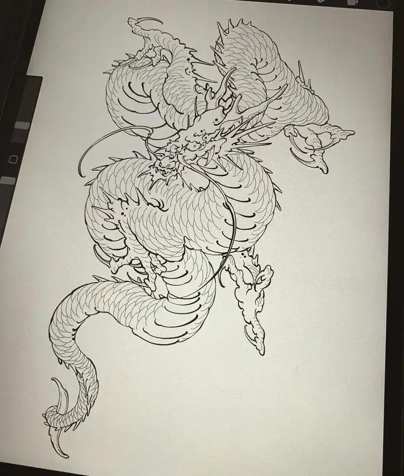 日式老传统 #花臂 #花腿 #满背 #纹身手稿 - 抖音