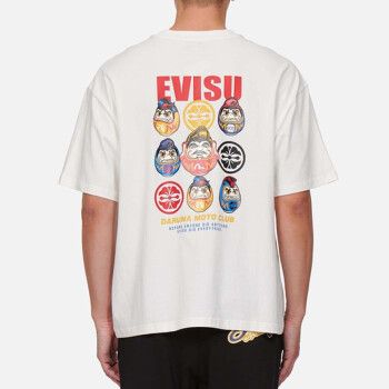 evisu 21aw 男士蓬巴杜飞机头达摩短袖 2eahtm1ts338lfct 白色 m