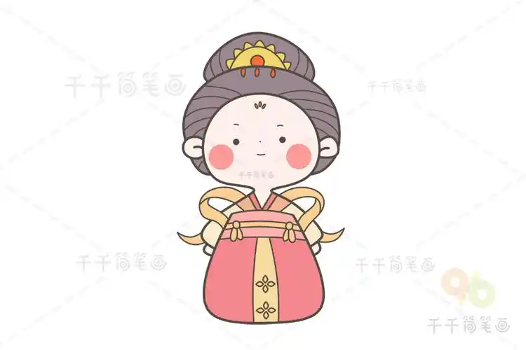 唐朝古风女子画_古风人物简笔画
