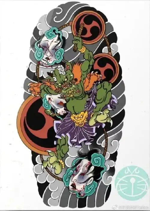 日式老传统花腿手稿|经典素材分享