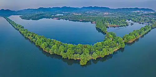 航拍杭州西湖_全景网