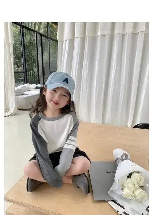 【高品质】韩系女童毛衣秋装学院风套装网红小女孩百褶裙两件套洋气