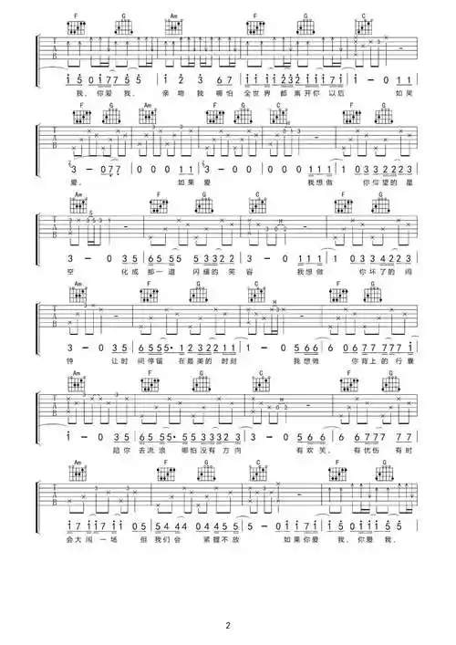 还有我吉他谱_梁雨_《还有我》c调弹唱六线谱-看谱啦