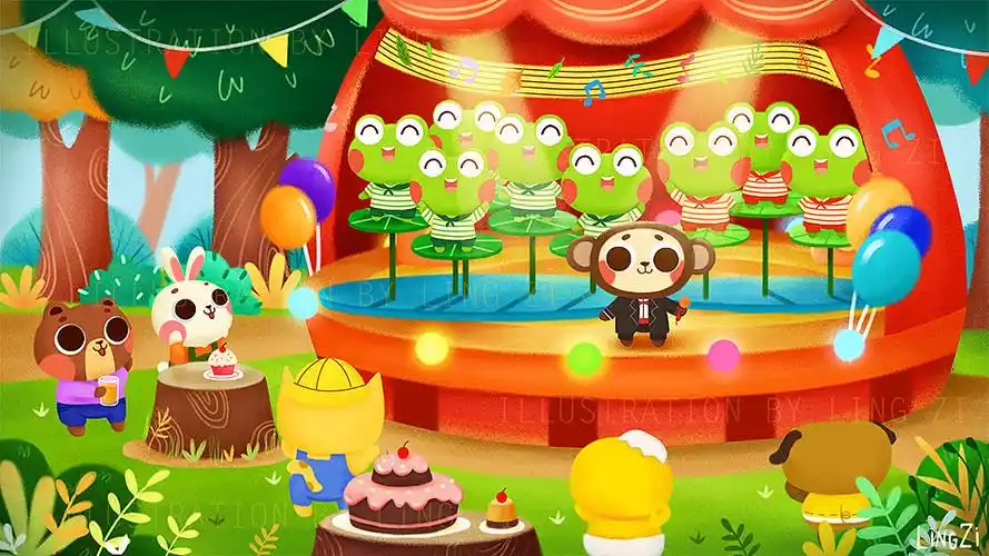 商业项目:儿童教育软件《森林音乐会》和《小猫钓鱼》