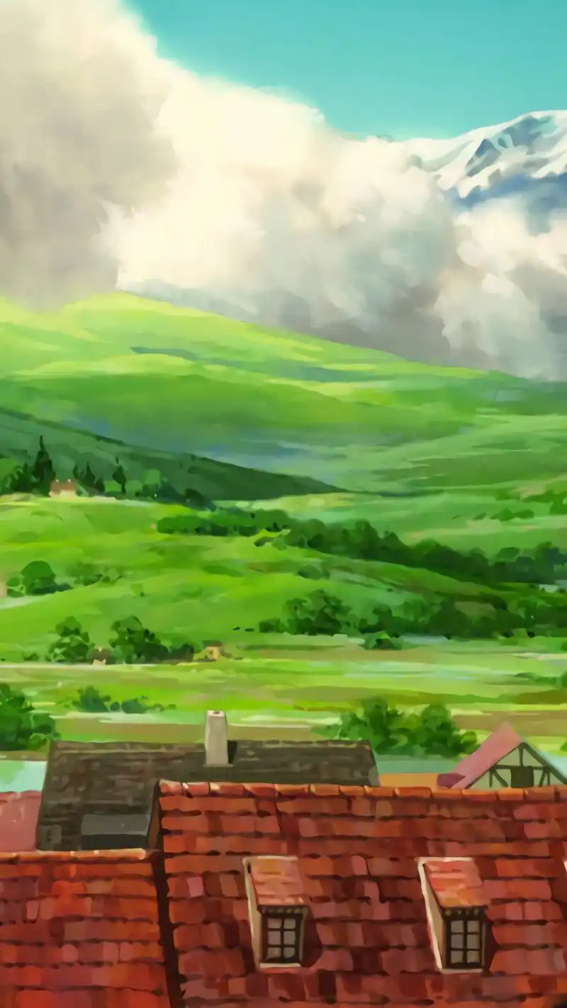 宫崎骏动画风场景插画,美哭了