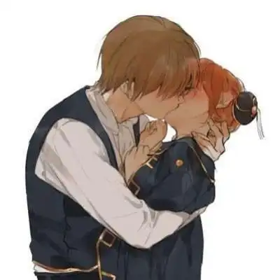 动漫情侣头像一对接吻 一攻一受cp头像一左一右