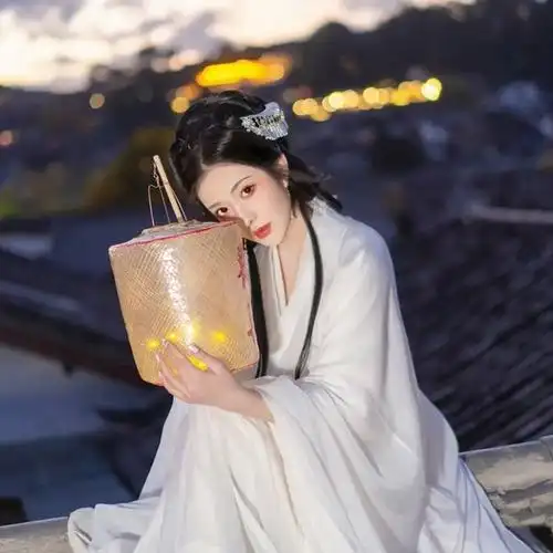 神明少女白色汉服2024新款魏晋古装中国古风连衣裙超仙气飘逸套装