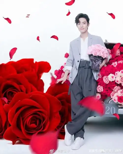 肖战与玫瑰花有缘也有份,人同此心心同此理
