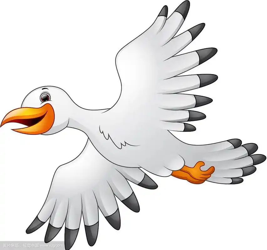 卡通海鸥飞翔