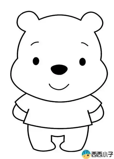 画图片情景动物简笔画图片小熊简笔画卡通小熊简笔画画法步骤步骤图片