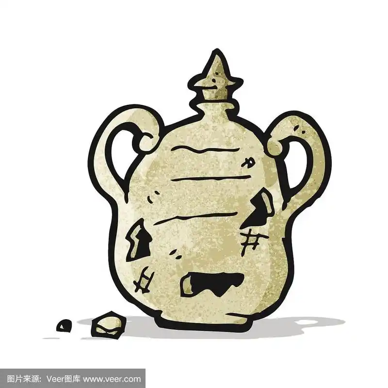 卡通旧陶罐