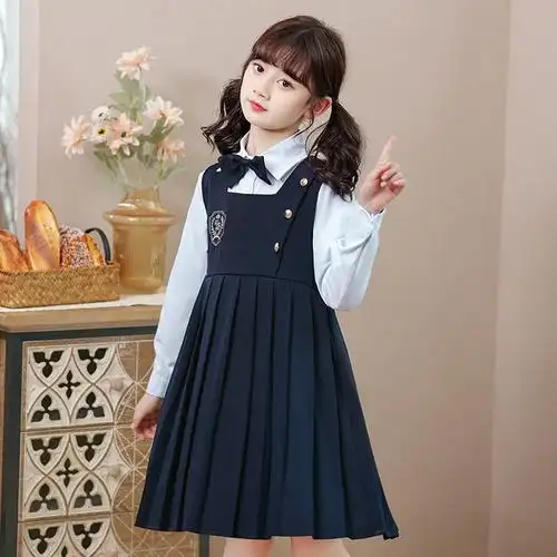 校服套装小学生英伦学院风班服春秋女大童jk制服小女孩正装连衣裙