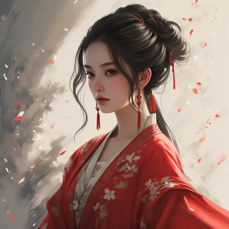 古风头像女|唯美孤傲红衣95