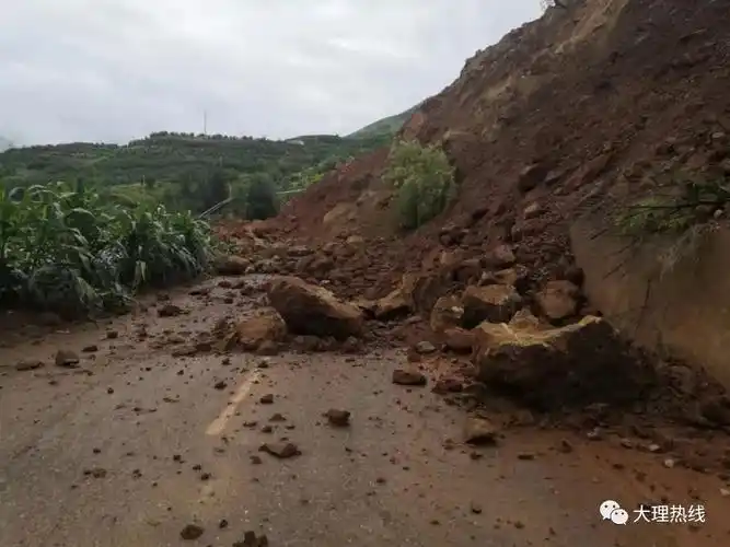 大理两地发生泥石流山体滑坡