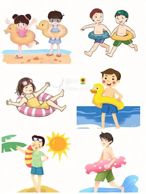 免抠素材人物素材夏日游泳