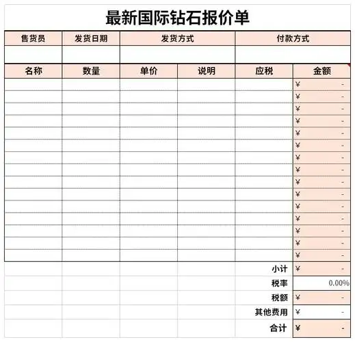 最新国际钻石报价单免费版