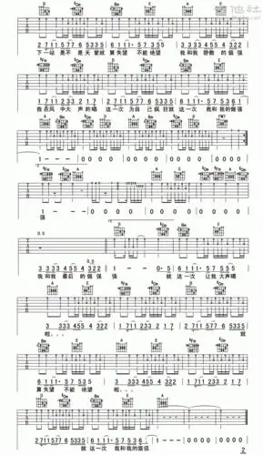 五月天 - 倔强 [吉他谱 和弦谱 图片谱 五月天吉他谱 和弦分解] 吉他