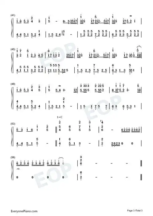 陪着我的他钢琴简谱