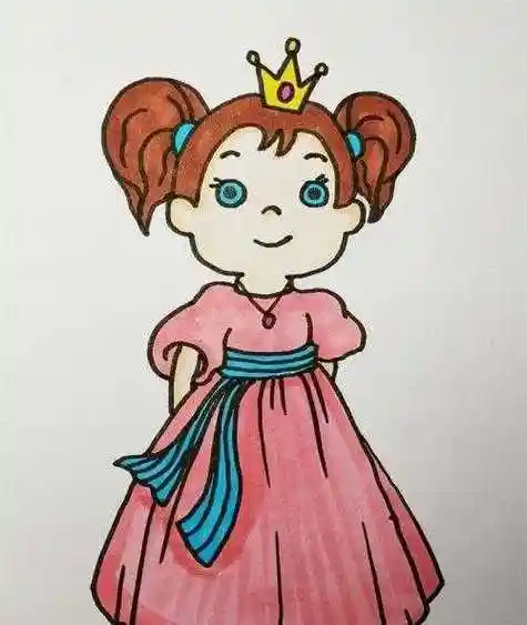 彩色美少女公主简笔画步骤教学 简单又漂亮公主简笔画怎么画