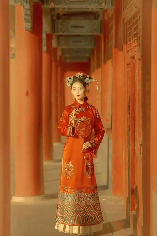 深宫中的宫装美女气质高冷淡雅写真