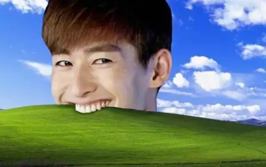 有人有张翰露齿ps恶搞桌面的壁纸嘛?