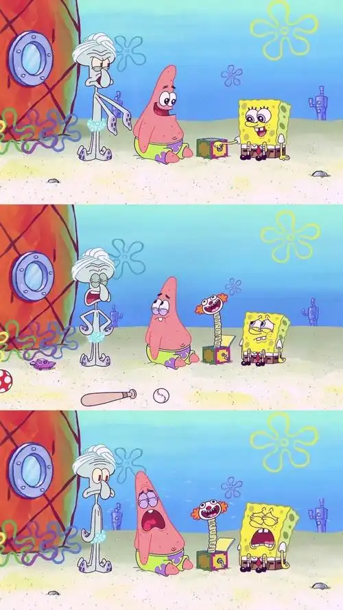 海绵宝宝三格拼接,高清图片,手机锁屏桌面-壁纸族