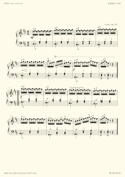 钢琴谱车尔尼599no65
