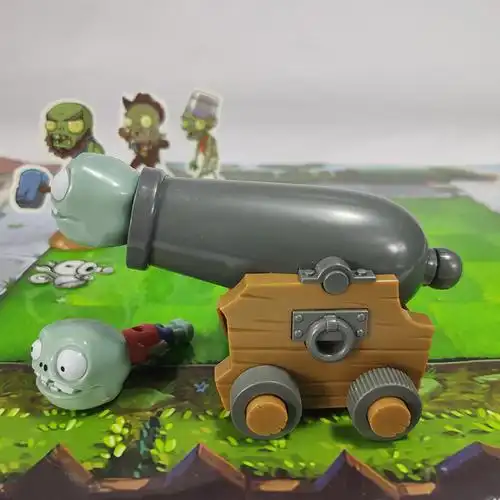 植物大战僵尸玩具小鬼僵尸炮海盗大炮车可射击小鬼带回力单个大号