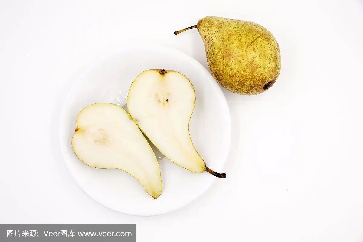 清新,梨,横截面,背景分离,食品