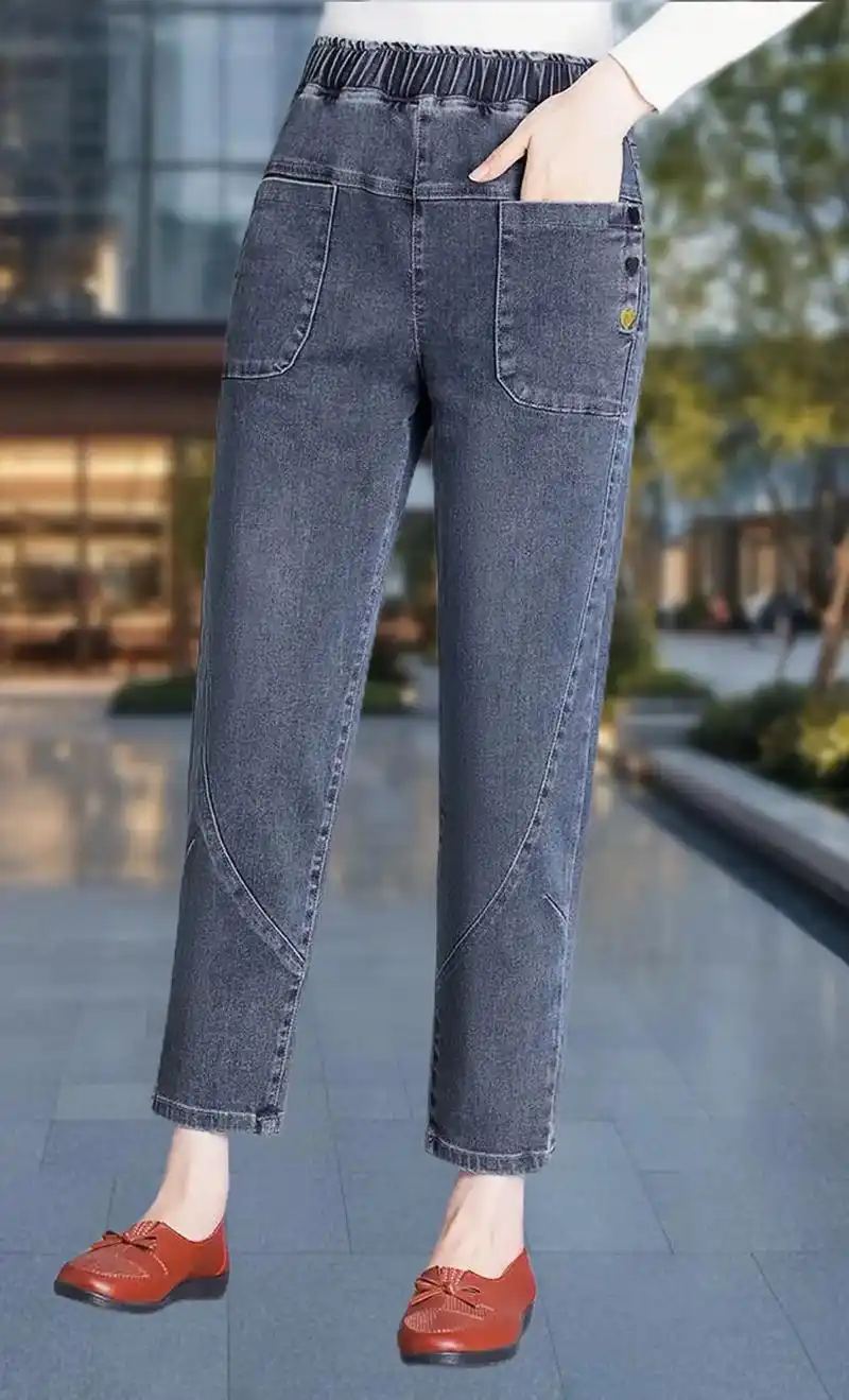 时尚妈妈款牛仔裤