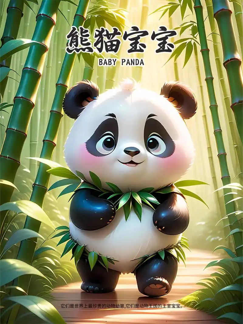 sd绘画卡通形象 | 可爱熊猫宝宝 #卡通动漫 #ai绘画  - 抖音