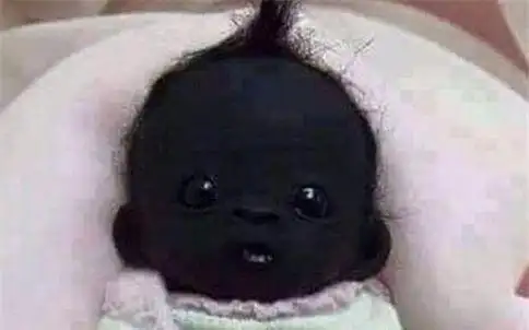 世界最黑的宝宝,绝无仅有的黑,可以申报吉尼斯世界记录了!