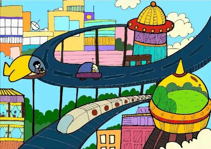 科技主题绘画作品六年级