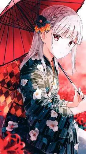 高清手机壁纸分享,穿和服的动漫角色自带异域风情,美感跃然纸上