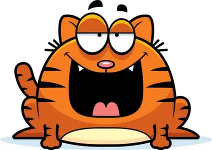 微笑的卡通猫插画