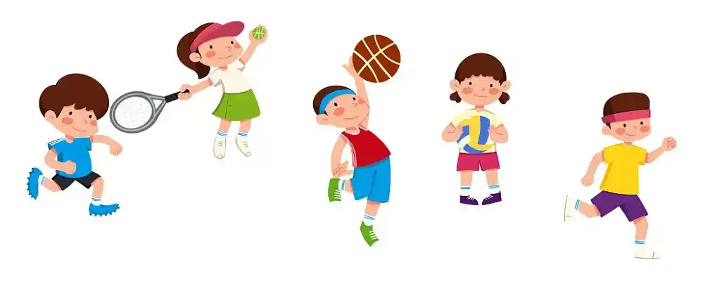 全民健身日运动卡通手绘儿童运动会人物素材